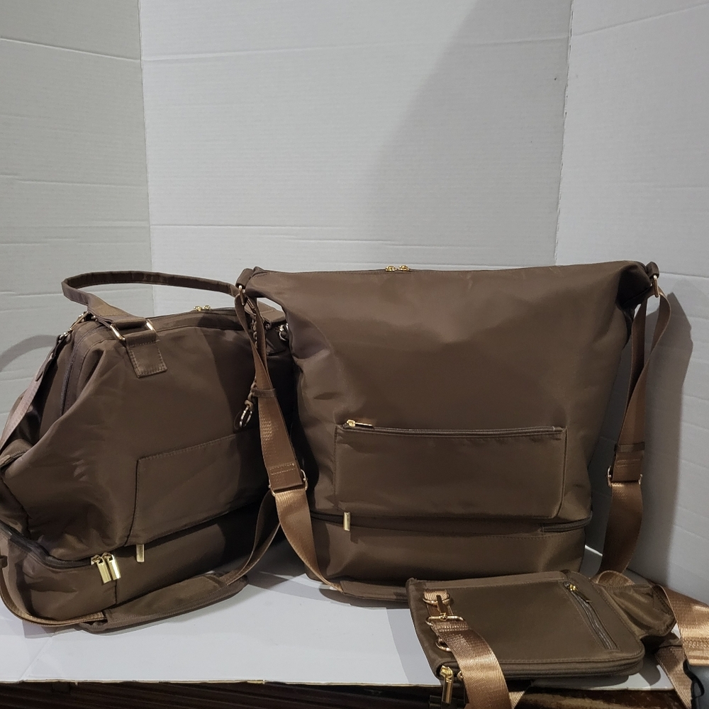 Loulu Canvas Crossbody, Overnight Duffel Bag & Weekender W/Shoe Compartment Set